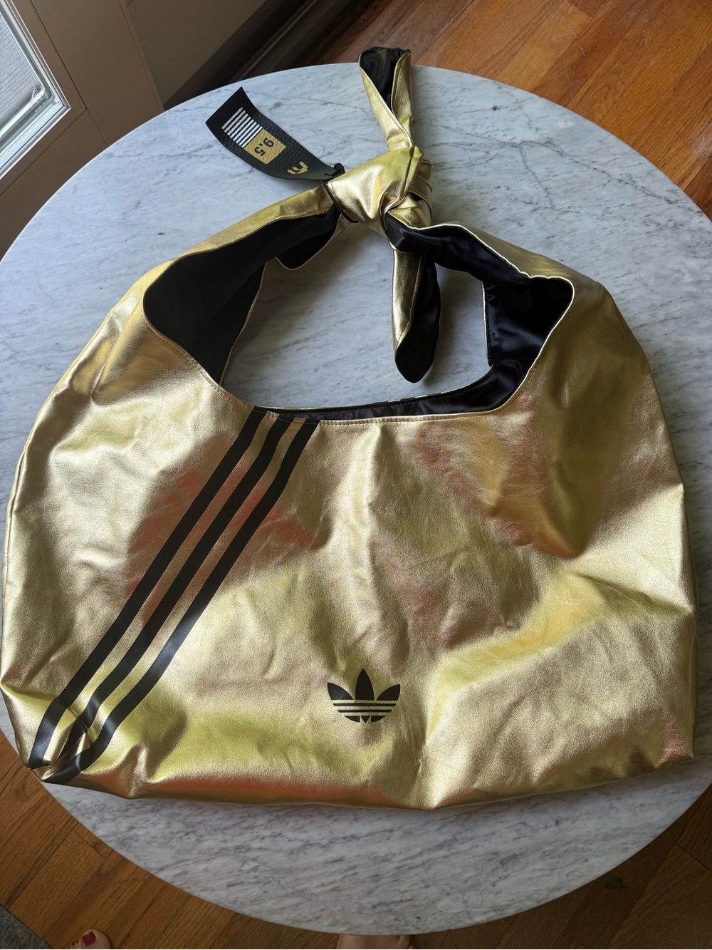 ADIDAS x AVAVAV Rare Gold and Black Hobo Shoulder Bag - Picture 2 of 9